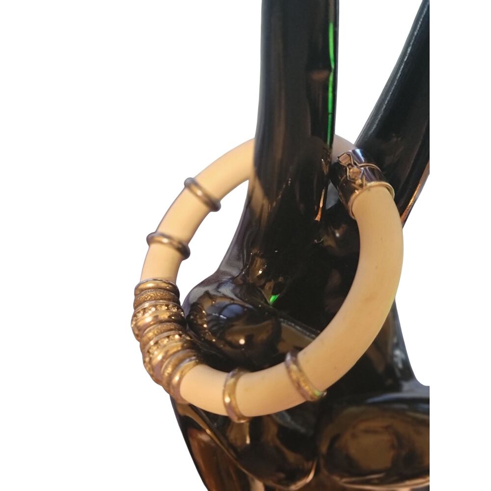 925 Sterling Silver rubber and rhinestone bracelet signed E. Pearl